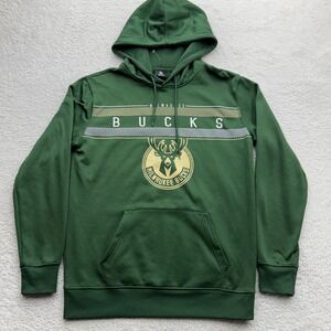 UNK NBA Milwaukee Bucks Mens Small Green Graphic Pullover Hoodie Sweatshirt